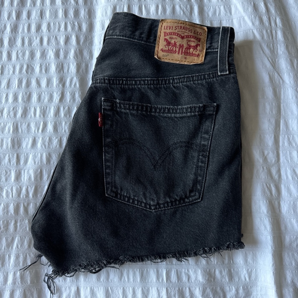 Levi's Charcoal Denim Cutoff Shorts